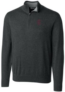 Cutter and Buck Southern Illinois Salukis Mens Charcoal Lakemont Long Sleeve 1/4 Zip Pullover