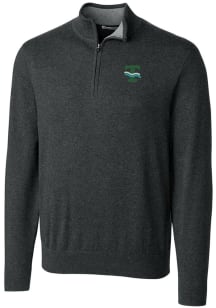 Cutter and Buck Tulane Green Wave Mens Grey Vault Lakemont Long Sleeve 1/4 Zip Pullover