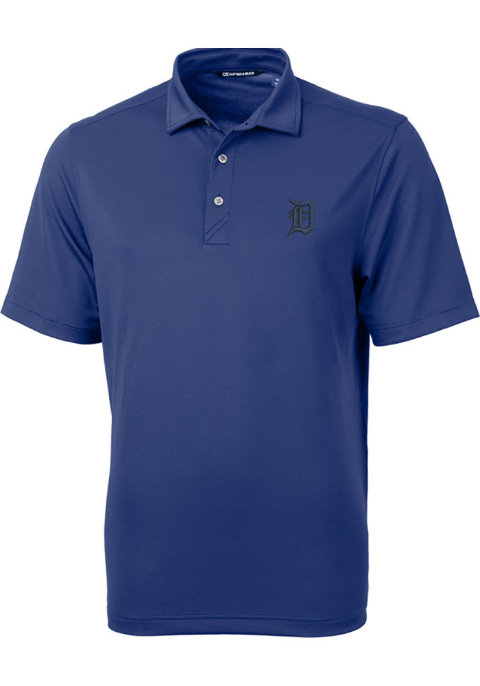 Cutter and Buck Detroit Tigers Mens Blue Virtue Short Sleeve Polo
