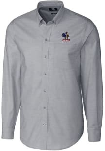Cutter and Buck Delaware Fightin' Blue Hens Mens Charcoal Stretch Oxford Long Sleeve Dress Shirt