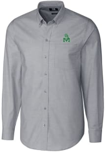 Cutter and Buck Marshall Thundering Herd Mens Charcoal Vault Stretch Oxford Long Sleeve Dress Sh..