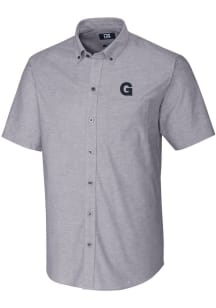 Cutter and Buck Gonzaga Bulldogs Mens Charcoal Oxford Short Sleeve Dress Shirt