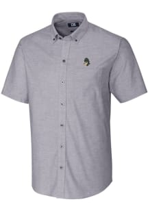 Cutter and Buck Michigan State Spartans Mens Charcoal Oxford Short Sleeve Dress Shirt