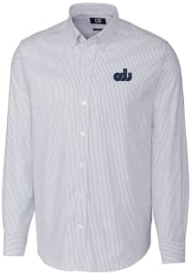 Cutter and Buck Old Dominion Monarchs Mens Light Blue Stretch Oxford Stripe Long Sleeve Dress Sh..
