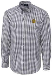 Cutter and Buck Missouri Tigers Mens Charcoal Easy Care Gingham Long Sleeve Dress Shirt