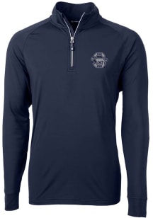 Mens Penn State Nittany Lions Navy Blue Cutter and Buck Adapt Stretch Qtr Zip Pullover