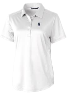 Cutter and Buck Villanova Wildcats Womens White Prospect Textured Short Sleeve Polo Shirt