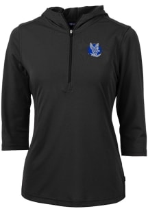 Cutter and Buck Air Force Falcons Womens Black Vault Virtue Eco Pique Hooded Sweatshirt