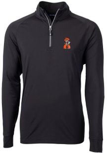 Cutter and Buck Oklahoma State Cowboys Mens Black Adapt Stretch Long Sleeve 1/4 Zip Pullover