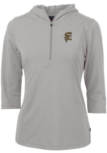 Cutter and Buck Grambling State Tigers Womens Grey Virtue Eco Pique Hooded Sweatshirt