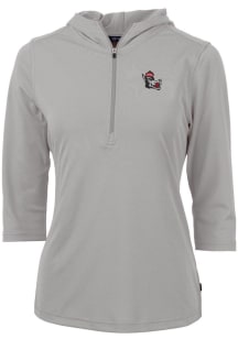 Cutter and Buck NC State Wolfpack Womens Grey Virtue Eco Pique Hooded Sweatshirt