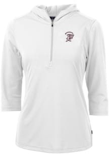 Cutter and Buck Mississippi State Bulldogs Womens White Vault Virtue Eco Pique Hooded Sweatshirt