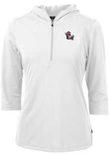 Cutter and Buck NC State Wolfpack Womens White Virtue Eco Pique Hooded Sweatshirt