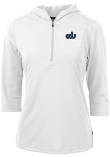 Cutter and Buck Old Dominion Monarchs Womens White Virtue Eco Pique Hooded Sweatshirt