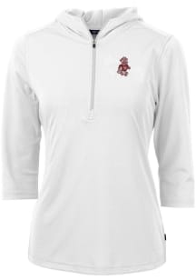 Cutter and Buck Washington State Cougars Womens White Virtue Eco Pique Hooded Sweatshirt
