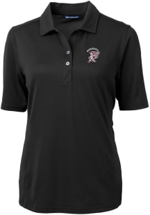 Cutter and Buck Mississippi State Bulldogs Womens Black Virtue Eco Pique Short Sleeve Polo Shirt