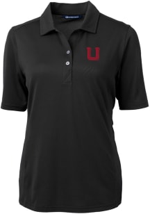 Cutter and Buck Utah Utes Womens Black Virtue Eco Pique Short Sleeve Polo Shirt