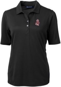 Cutter and Buck Washington State Cougars Womens Black Virtue Eco Pique Short Sleeve Polo Shirt