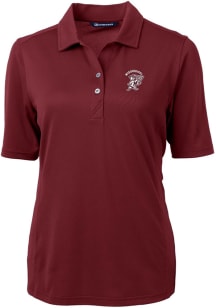 Cutter and Buck Mississippi State Bulldogs Womens Red Virtue Eco Pique Short Sleeve Polo Shirt