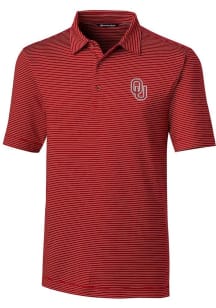 Cutter and Buck Oklahoma Sooners Mens Crimson Forge Pencil Stripe Short Sleeve Polo