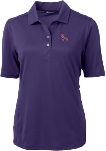 Cutter and Buck Clemson Tigers Womens Purple Virtue Eco Pique Short Sleeve Polo Shirt