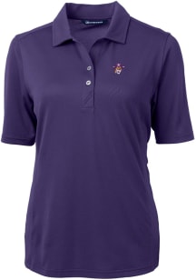 Cutter and Buck East Carolina Pirates Womens Purple Virtue Eco Pique Short Sleeve Polo Shirt