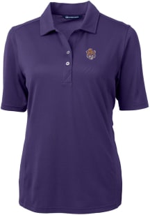 Cutter and Buck LSU Tigers Womens Purple Virtue Eco Pique Short Sleeve Polo Shirt