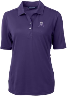 Cutter and Buck Northwestern Wildcats Womens Purple Virtue Eco Pique Short Sleeve Polo Shirt