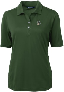 Cutter and Buck Michigan State Spartans Womens Green Virtue Eco Pique Short Sleeve Polo Shirt