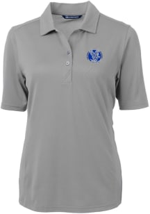 Cutter and Buck Air Force Falcons Womens Grey Virtue Eco Pique Short Sleeve Polo Shirt