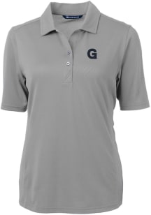 Cutter and Buck Gonzaga Bulldogs Womens Grey Virtue Eco Pique Short Sleeve Polo Shirt