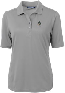 Cutter and Buck Michigan State Spartans Womens Grey Virtue Eco Pique Short Sleeve Polo Shirt