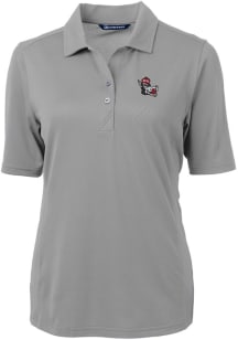 Cutter and Buck NC State Wolfpack Womens Grey Virtue Eco Pique Short Sleeve Polo Shirt