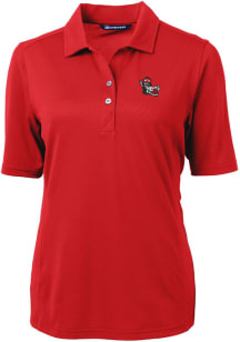 Cutter and Buck NC State Wolfpack Womens Red Virtue Eco Pique Short Sleeve Polo Shirt
