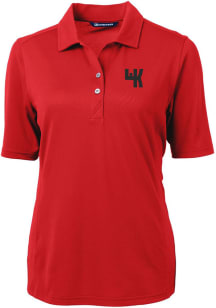 Cutter and Buck Western Kentucky Hilltoppers Womens Red Virtue Eco Pique Short Sleeve Polo Shirt