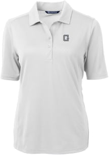 Cutter and Buck Georgetown Hoyas Womens White Virtue Eco Pique Short Sleeve Polo Shirt