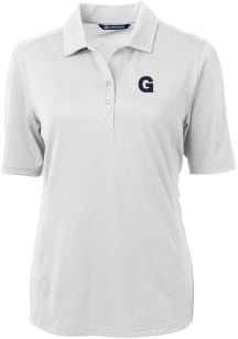 Cutter and Buck Gonzaga Bulldogs Womens White Virtue Eco Pique Short Sleeve Polo Shirt