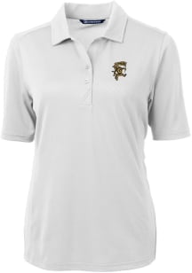 Cutter and Buck Grambling State Tigers Womens White Virtue Eco Pique Short Sleeve Polo Shirt