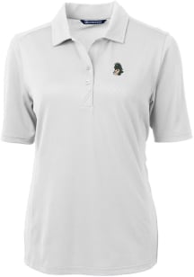 Cutter and Buck Michigan State Spartans Womens White Virtue Eco Pique Short Sleeve Polo Shirt