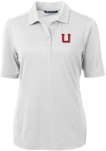 Cutter and Buck Utah Utes Womens White Virtue Eco Pique Short Sleeve Polo Shirt