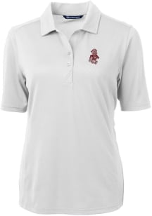 Cutter and Buck Washington State Cougars Womens White Virtue Eco Pique Short Sleeve Polo Shirt