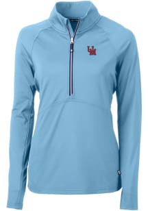 Cutter and Buck Ole Miss Rebels Womens Blue Adapt Eco 1/4 Zip Pullover