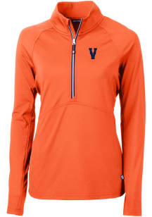 Cutter and Buck Virginia Cavaliers Womens Orange Adapt Eco 1/4 Zip Pullover