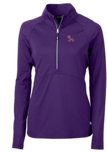 Cutter and Buck Clemson Tigers Womens Purple Adapt Eco 1/4 Zip Pullover