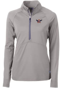 Cutter and Buck Auburn Tigers Womens Grey Adapt Eco 1/4 Zip Pullover