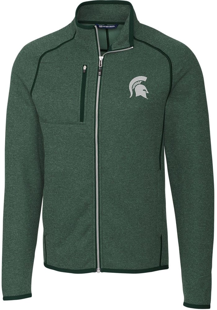 Michigan State Spartans Ladies Full Zip Fleece Jacket Green/Silver