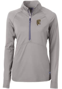 Cutter and Buck Grambling State Tigers Womens Grey Adapt Eco 1/4 Zip Pullover