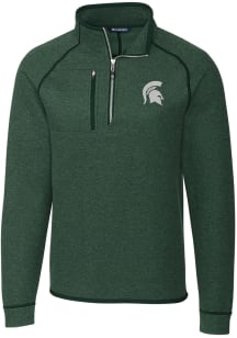 Mens Michigan State Spartans Green Cutter and Buck Mainsail 1/4 Zip Pullover