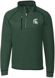 Cutter and Buck Michigan State Spartans Mens Green Mainsail Long Sleeve 1/4 Zip Pullover