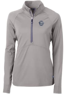 Womens Penn State Nittany Lions Grey Cutter and Buck Vault Adapt Eco 1/4 Zip Pullover
